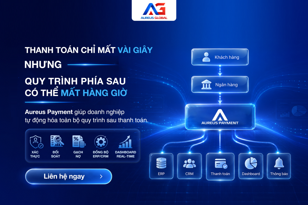 Aureus Payment – Nền tảng Payment Hub giúp doanh nghiệp tự động hóa toàn bộ quy trình thanh toán và quản trị dòng tiền